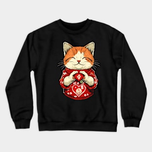 Cute Maneki Neko Cat | Lucky Charm Crewneck Sweatshirt